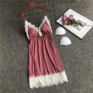 Lace Trim Suspender Sleep Dress