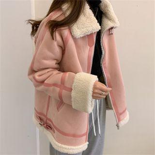 Long-sleeve Fleece Trim Jacket