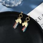 Alloy Elephant Fringed Earring 1 Pair - S925 Sterling Silver Pin - Alloy Elephant Fringed Earring - One Size