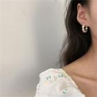 Flower Hoop Earring 1 Pair - Stud Earrings - As Shown In Figure - One Size