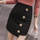 Button-up Mini Fitted Skirt