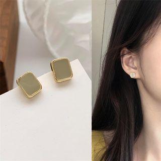 Alloy Rectangle Earring 1 Pair - Gold - One Size