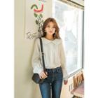 Tall Size Peter Pan Collar Lace-trim Blouse