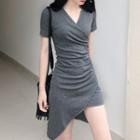 Short-sleeve Asymmetrical Dress