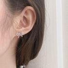 Alloy Bow Earring Set Of 2 - Bow & Silver Needle - One Size
