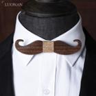 Wooden Mustache Bow Tie