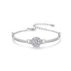 Fashion Simple Geometric Round Bracelet With Cubic Zirconia Silver - One Size
