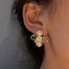 925 Sterling Silver Flower Stud Earring 1 Pair - Silver Needle - As Shown In Figure - One Size