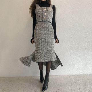 Tweed Tail-back Mermaid Skirt