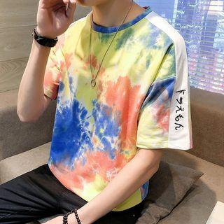 Elbow-sleeve Tie Dye T-shirt