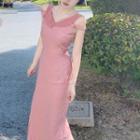 Cold Shoulder Paneled Midi Dress
