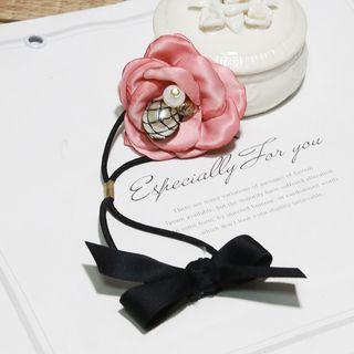 Flower Accent Bow Accent Hair Tie