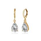 Sparkling Plated Champagne Gold Water Drop Earrings With Cubic Zircon Champagne - One Size
