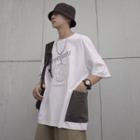 Patchwork Loose-fit Printed T-shirt