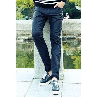 Straight-cut Coating Jeans