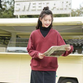 Mock Two Piece Pullover Wine Red - One Size