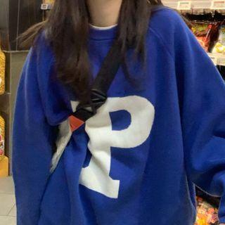 Lettering Long-sleeve Sweater / Sweatshirt