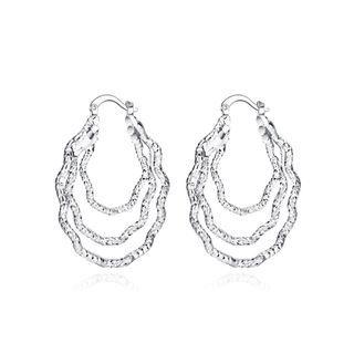 Fashion Simple Curved Geometric Earrings Silver - One Size