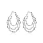 Fashion Simple Curved Geometric Earrings Silver - One Size