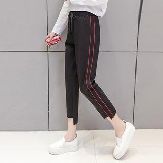 Striped-trim Cropped Sweatpants