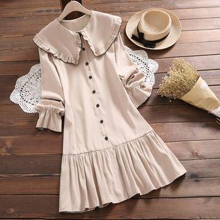 Peter Pan Collar Long-sleeve Shirtdress