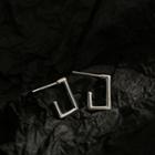 Alloy Open Rectangle Earring Silver - One Size