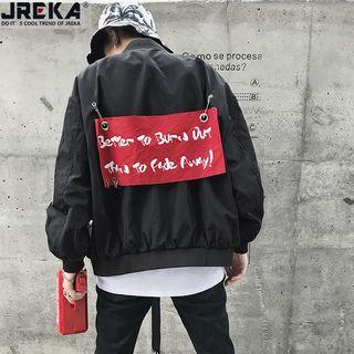 Loose-fit Patch-accent Baseball Jacket