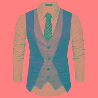 Mock Two-piece Button-up Vest