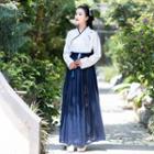Long-sleeve Embroidered Hanfu Top / Maxi Skirt / Set
