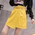 Asymmetric Pocket Detail A-line Skirt
