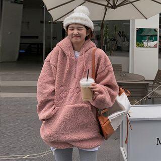 Fleece Letter Print Hoodie