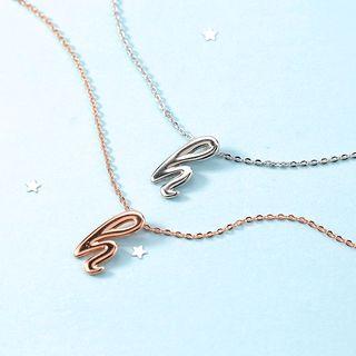Alloy H Lettering Pendant Necklace