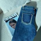 Fringed-detail Loose-fit Jeans