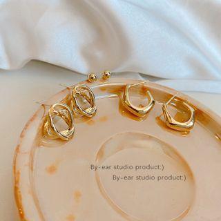 3 Pair Set: Sterling Silver Earring (various Designs) E4148 - Set Of 3 Pair - Gold - One Size