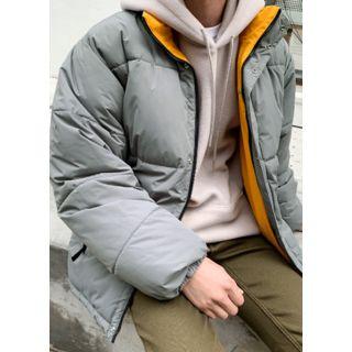 Reversible Funnel-neck Boxy Padded Jacket