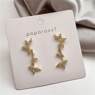 Rhinestone Alloy Star Dangle Earring 1 Pair - Stud Earring - One Size