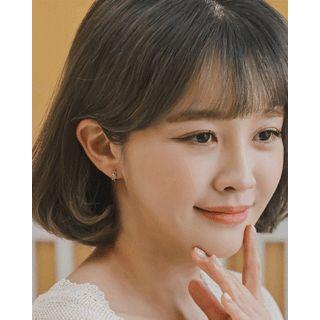 925 Silver Smiley Hoop Earrings Silver - One Size