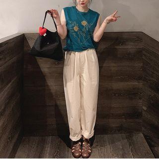 Band-waist Shift Dress Pants