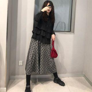 Shirt / Dotted Wide-leg Pants