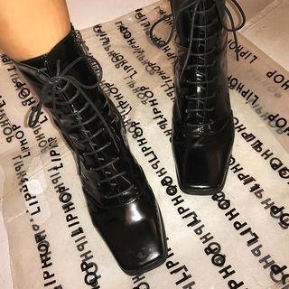 Lace-up Kitten-heel Pumps Booties