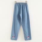 Ruffled Straight-leg Jeans