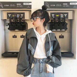 Hooded Tank Top / Contrast Trim Zip Jacket