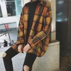 Long Sleeve Loose-fit Plaid Shirt