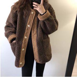 Corduroy Panel Fleece Jacket