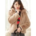 Zip-up Collared Faux-fur Jacket