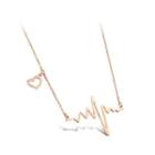 Fashion Romantic Plated Rose Gold Ecg 316l Stainless Steel Necklace Rose Gold - One Size