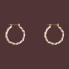 Twisted Glaze Alloy Hoop Earring 1 Pair - White - One Size
