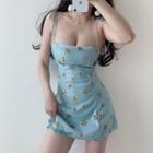 Tie-shoulder Star Sequined Mini A-line Dress