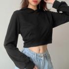 Lace-up Back Cropped Hoodie