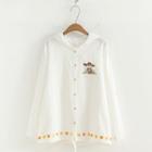 Hood Embroidered Shirt White - One Size